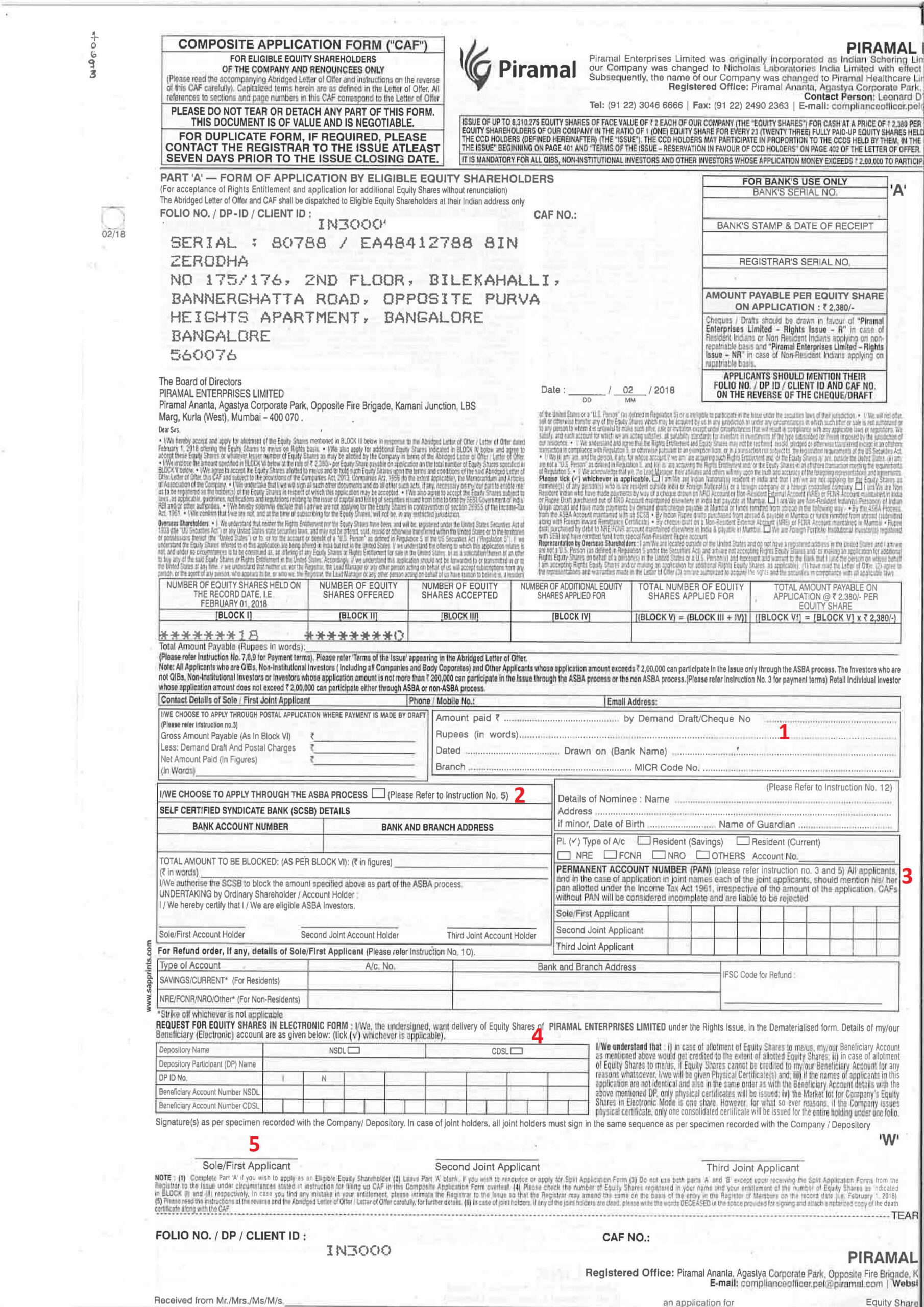 How Do I Apply For The Rights Issue Of Piramal Pharma Share RE - Kadva Corp