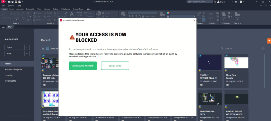 Fixed Your Access Is Now Blocked Autocad 2024 Kadva Corp   Autocad 2024 Your Access Is Now Blocked 1140x509 